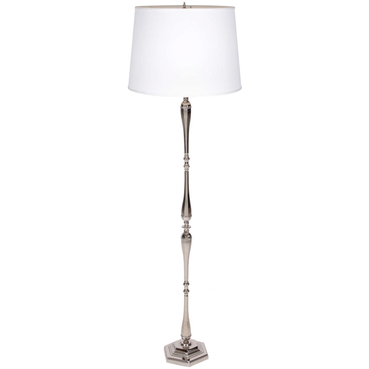 French Nickel Plated Floor Lamp